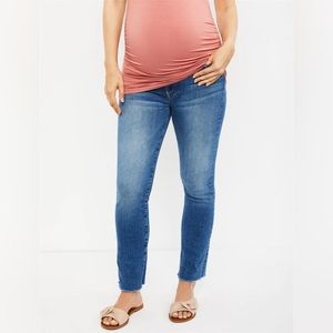 AG Jeans Straight Maternity Jeans with Frayed Hems Size 28